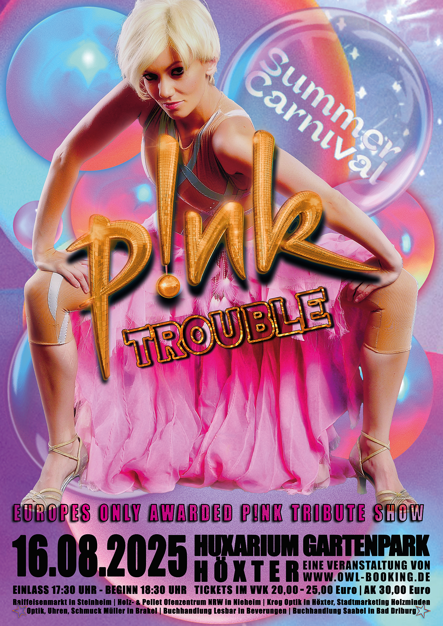 Plakat von Pink Trouble-Konzert